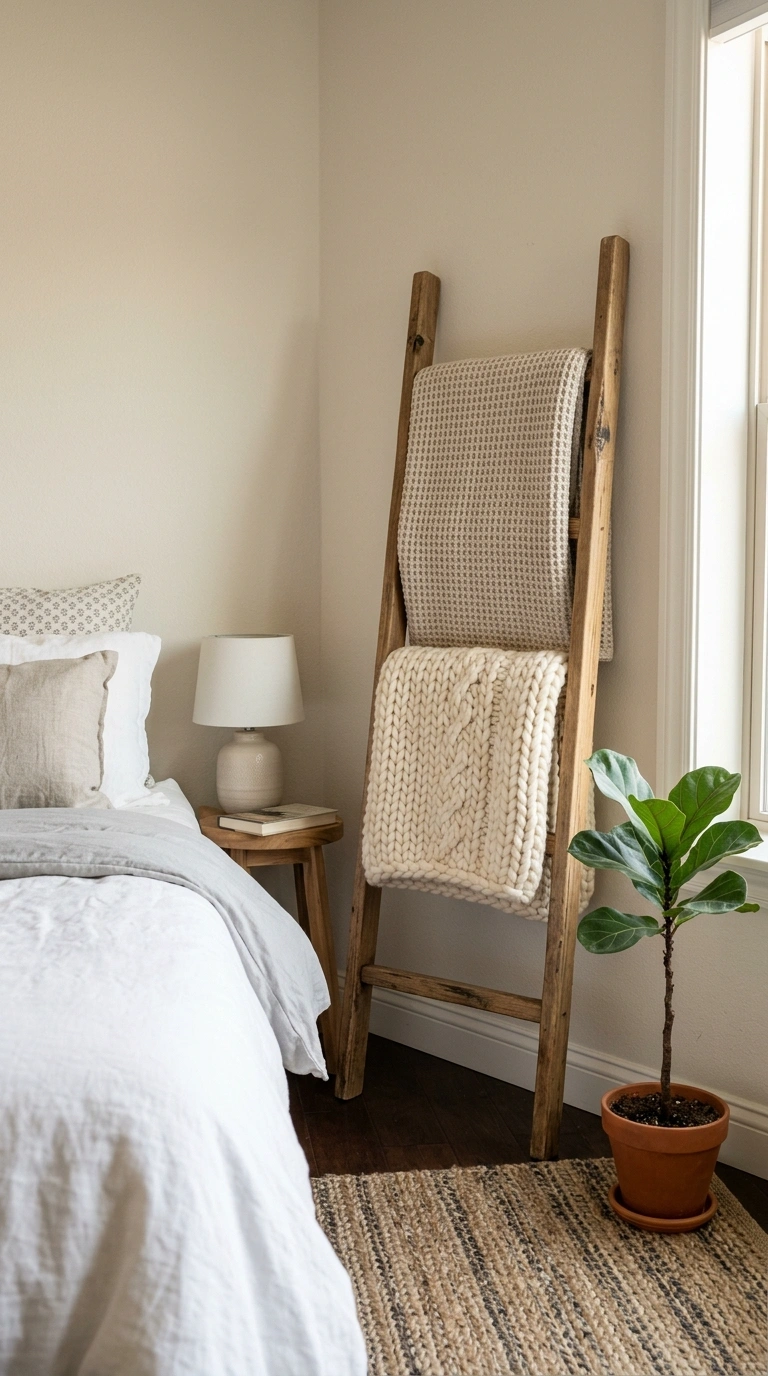 Setting Up a Guest Bedroom? Start Here (13 Essentials) 12 011 Extra Blankets A bedroom corner with a wooden blan