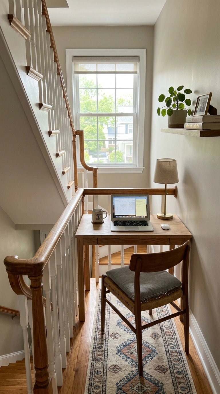011 Landing Space Office A narrow desk positioned agai