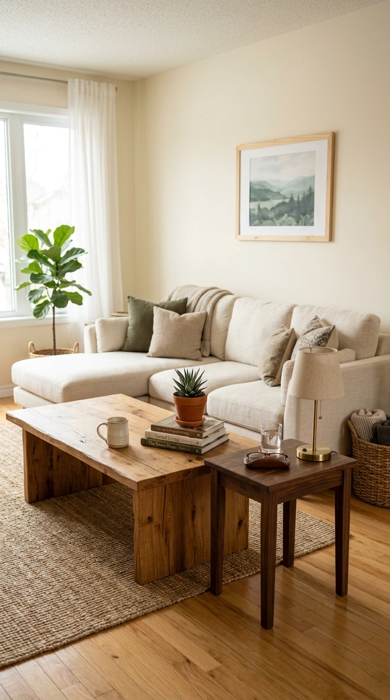 011 Mixed Wood Finishes A living room with a medium oa