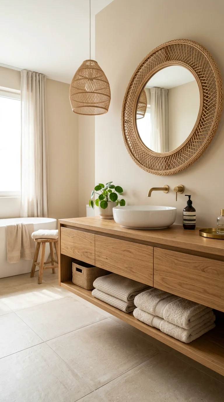 011 Soft Sand Beige A bathroom with sand beige large f