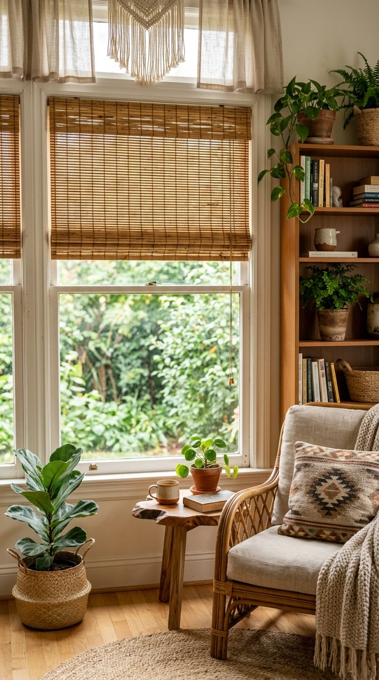 012 Bamboo Blinds Windows A living room window fitted