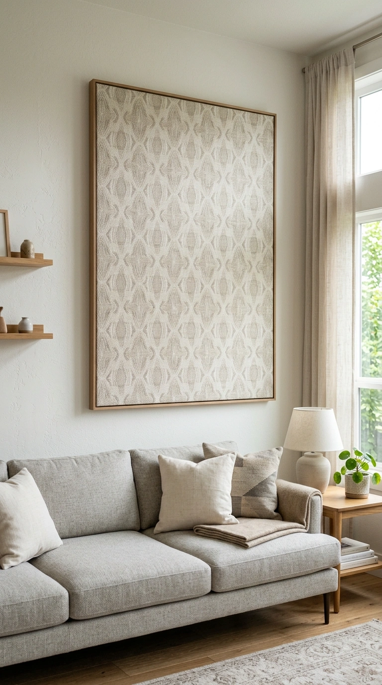 012 Fabric Wall Panel A large stretched fabric panel i
