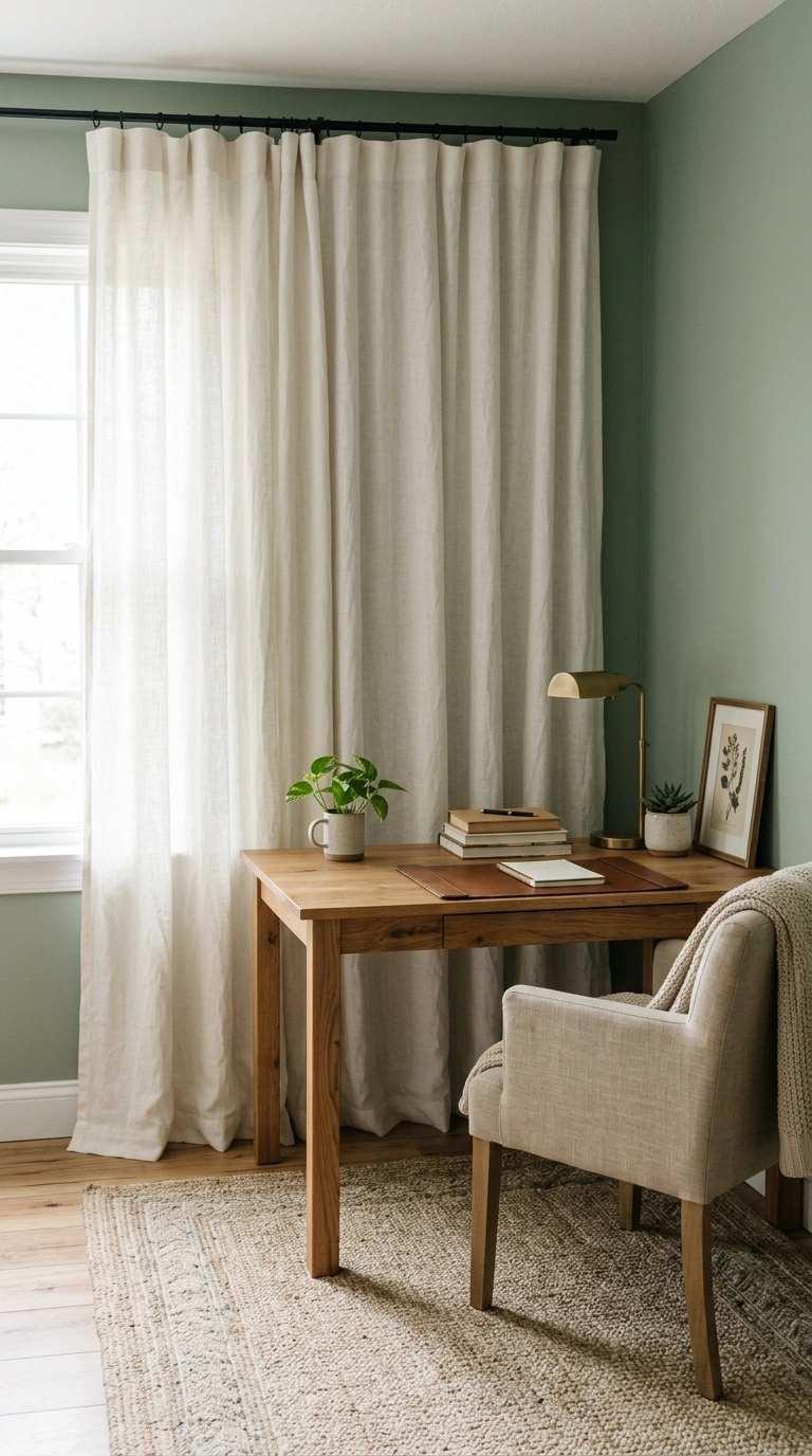 012 Linen Curtain Backdrop An off white linen curtain