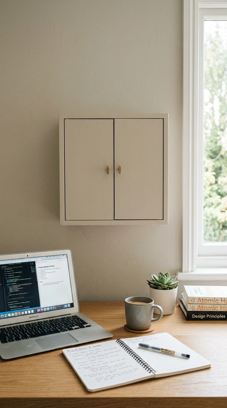 Home Office Storage That Keeps You Sane 13 012 Wall Mounted Cabinet A small wall mounted cabinet