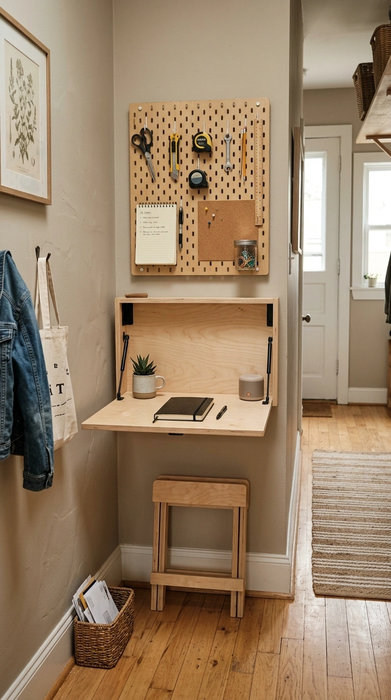 012 Wall Mounted Desk A slim fold down desk mounted to