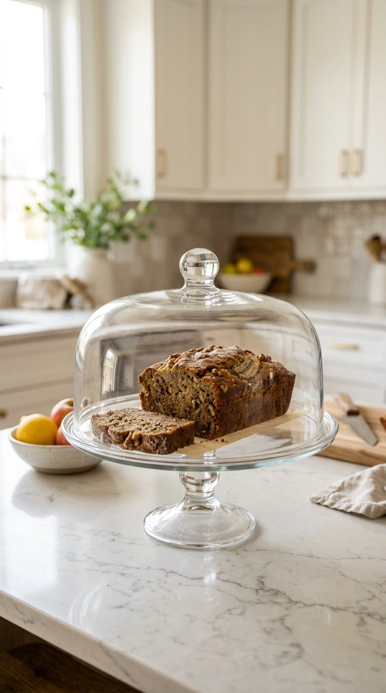 013 A Cake Stand With Baked Goods A glass cake stand h