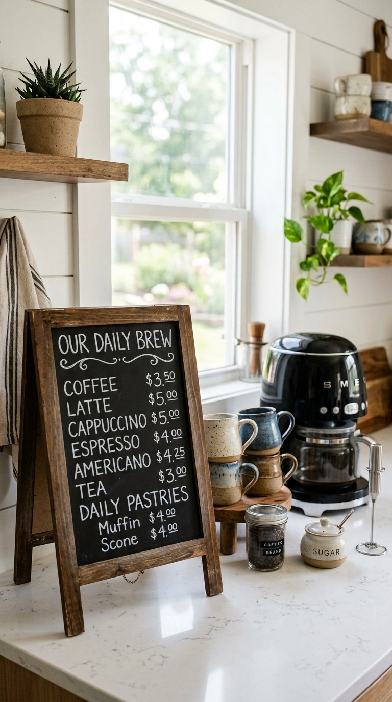 013 Chalkboard Menu Sign A small chalkboard easel on a
