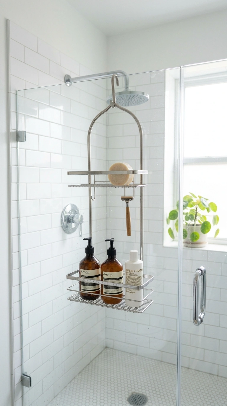 013 Hanging Shower Caddy A rust resistant metal shower