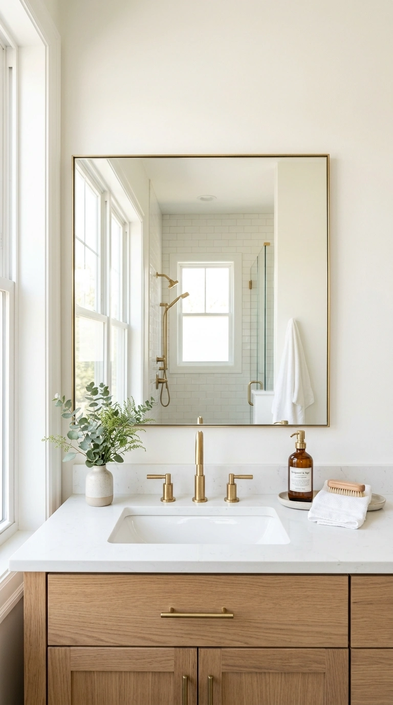 013 Mirror Above Vanity A clean bathroom vanity with a