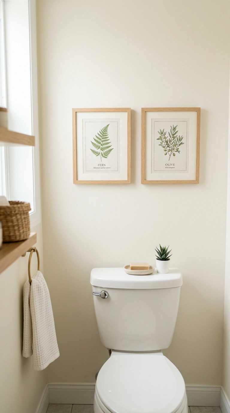 013 Simple Wall Art A bathroom wall above the toilet s