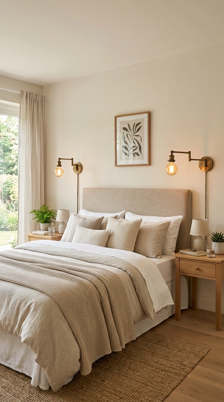 Master Bedroom Styling Tips From 14 Real Rooms 14 013 Symmetrical Wall Sconces A bedroom headboard wall