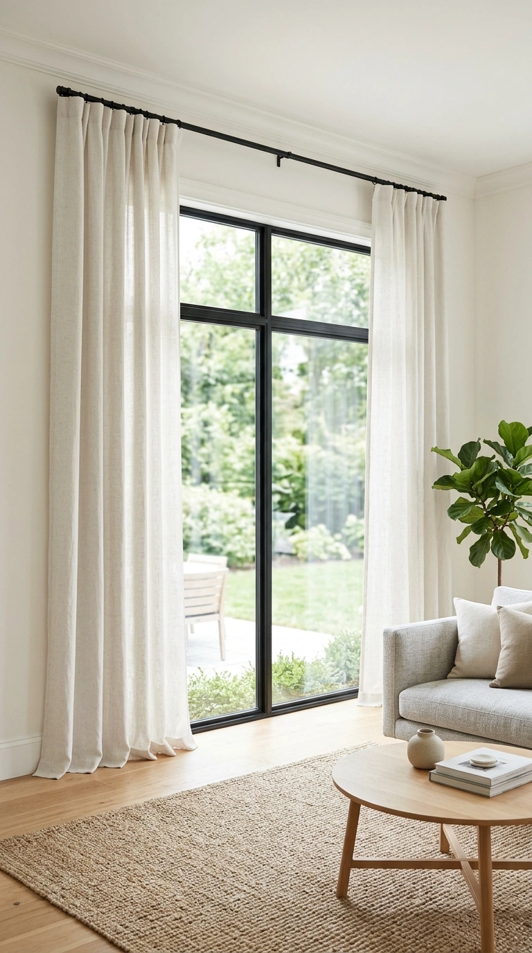 Living Room Refresh on a Budget (13 Ideas) 14 013 Update Curtain Panels Simple linen curtain panels