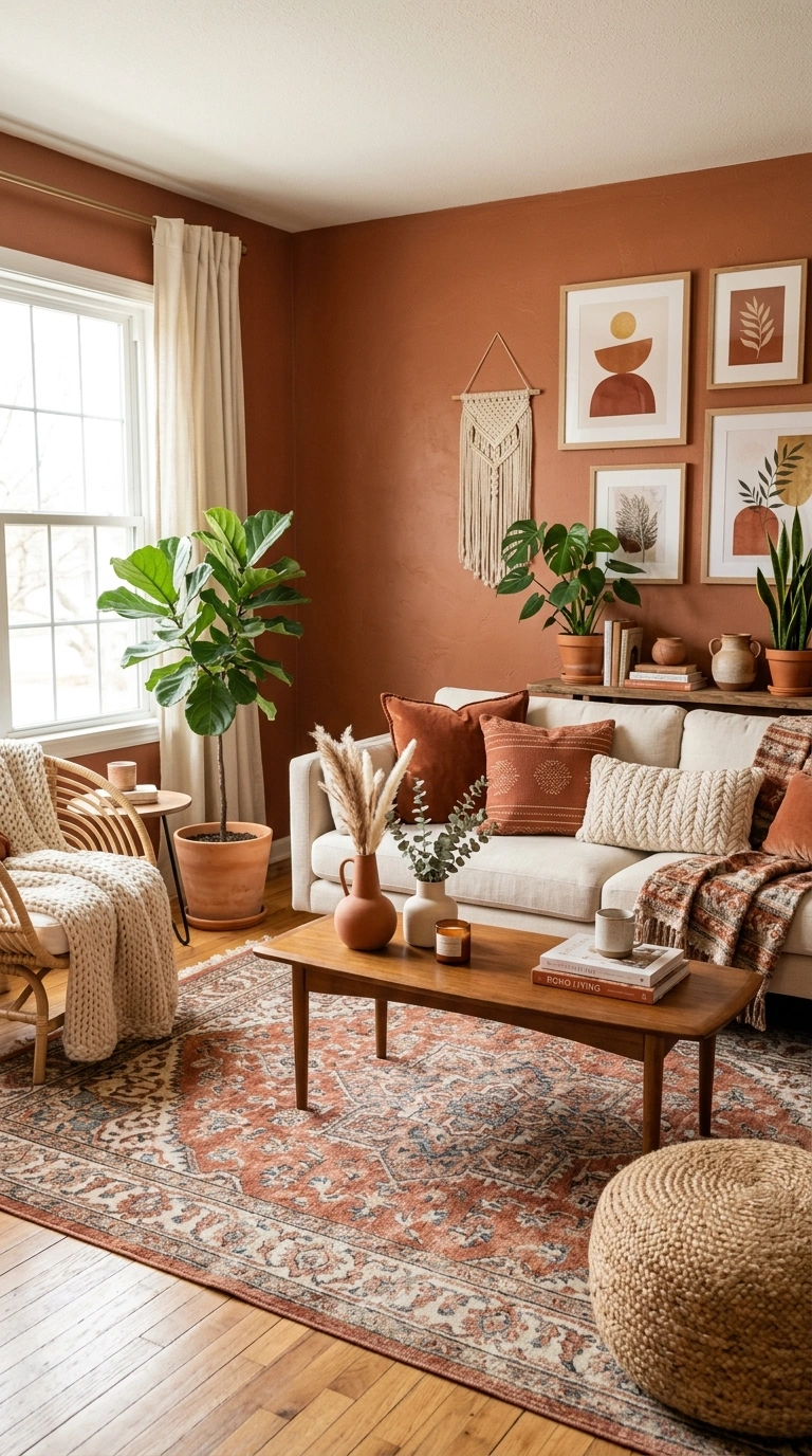 013 Warm Earthy Palette A living room styled entirely