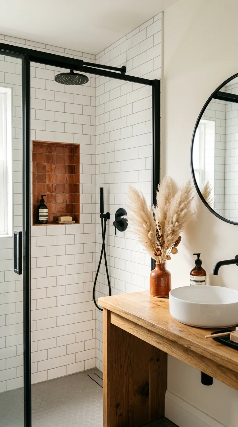 014 Earthy Rust Accent A bathroom with a rust colored