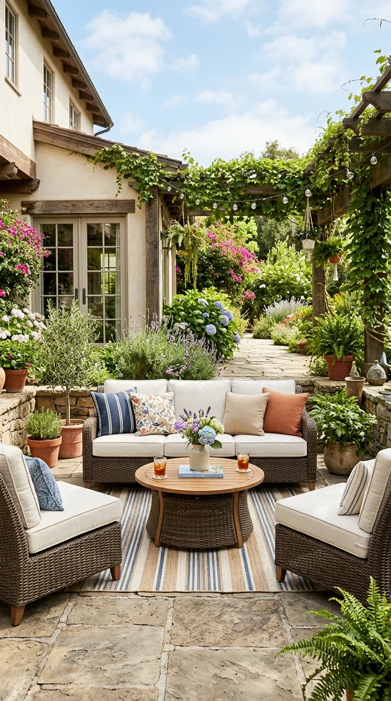 014 Outdoor Sofa Set A patio with a full outdoor sofa