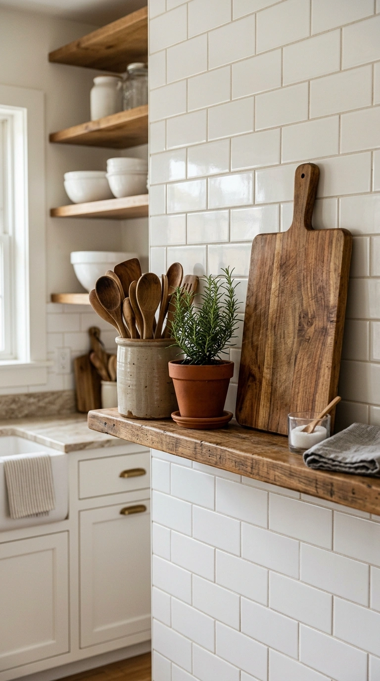 015 Butcher Block Ledge A kitchen with a narrow butche