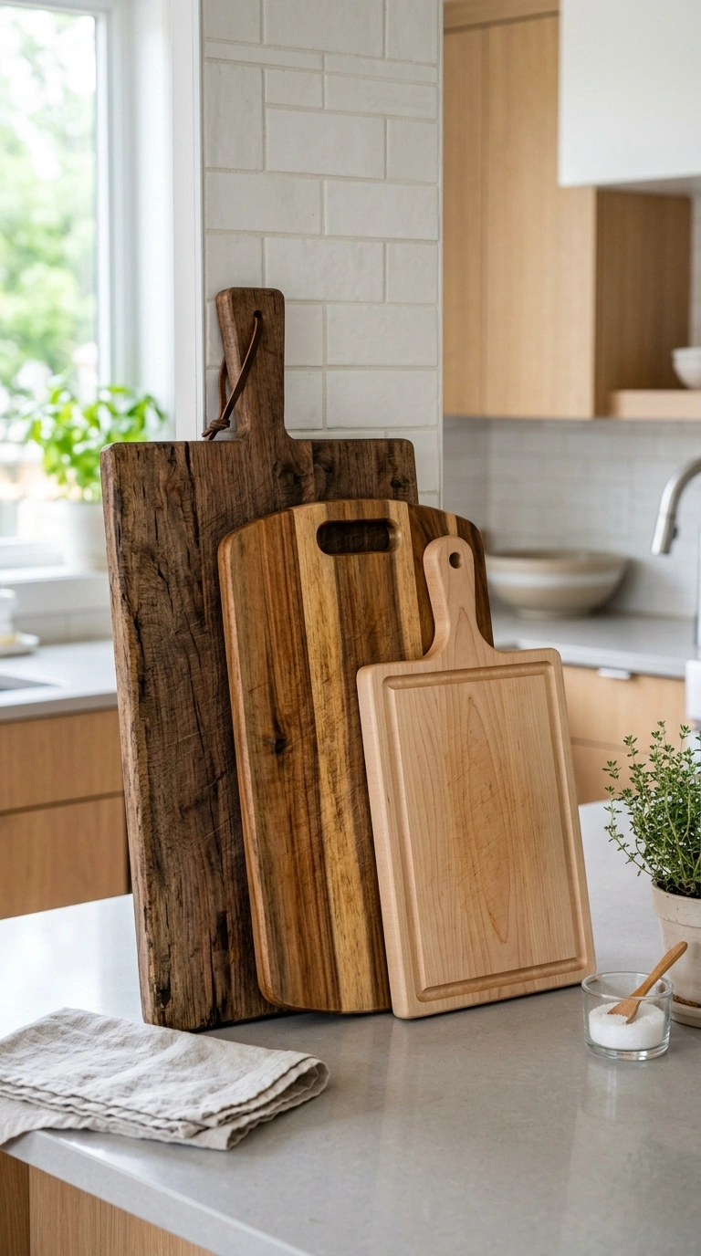 015 Layered Cutting Boards Three wooden cutting boards