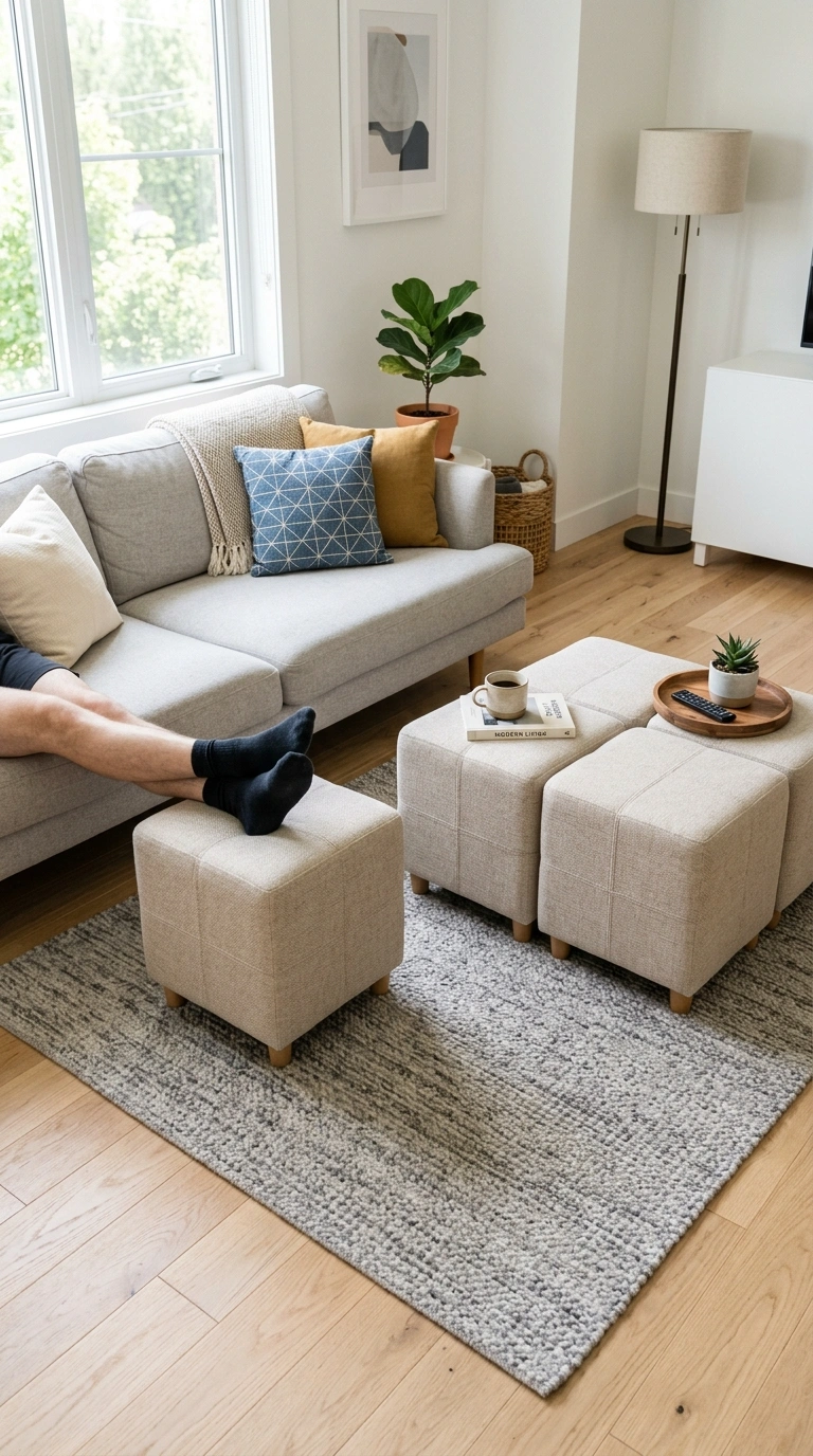 Small Living Room Layouts That Actually Work (22 Ideas) 16 015 Modular Ottoman Seating A small living room with a 2
