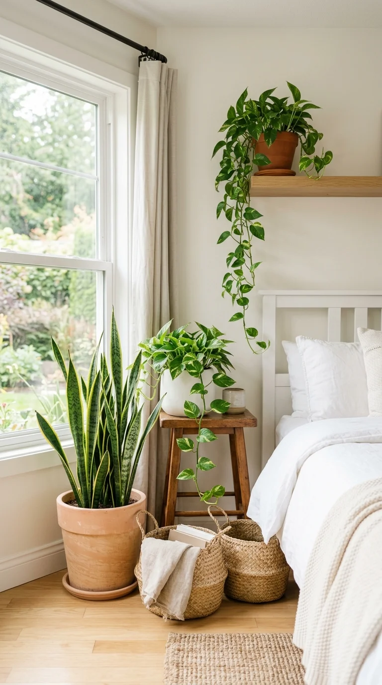 015 Plants by the Window A bedroom window corner with