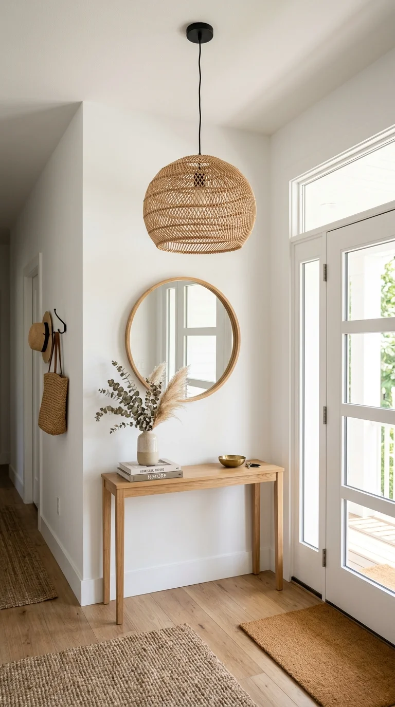 015 Statement Pendant Light A woven rattan pendant lig