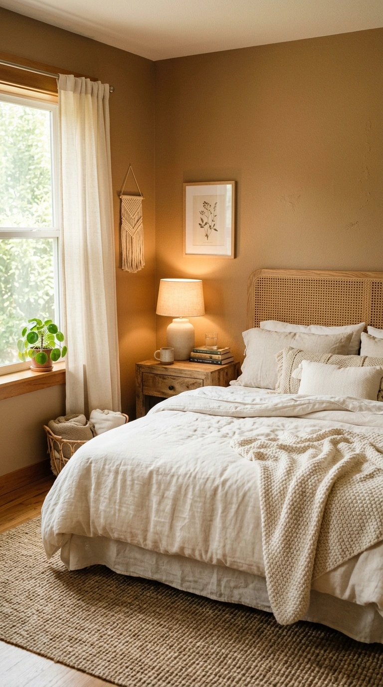 015 Toasted Almond Walls A bedroom with toasted almond