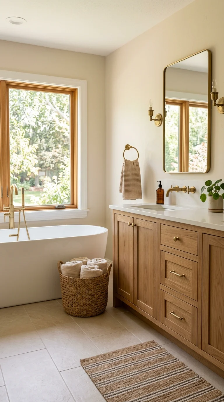 016 Warm Almond Neutral A bathroom with almond neutral