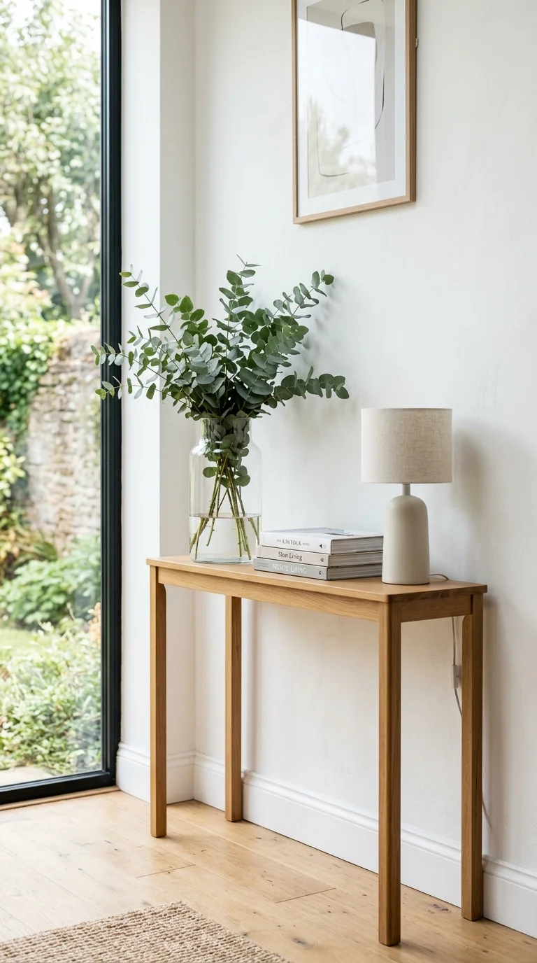 018 Branch Vase Table A tall clear glass vase with loo
