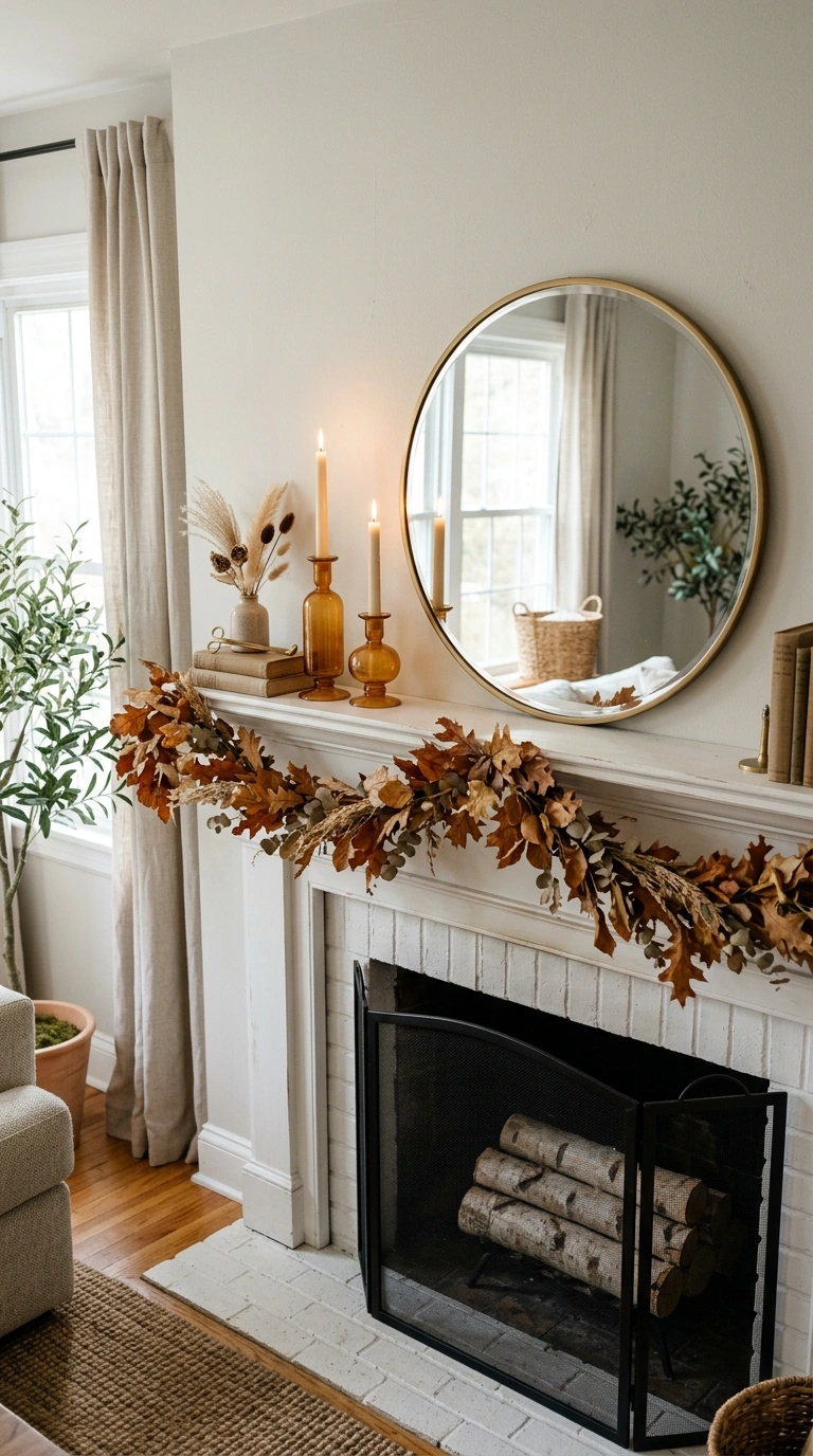 21 Easy Seasonal Updates for Anyone Decorating on a Budget 19 018 Update Mantel Display A white fireplace mantel sty