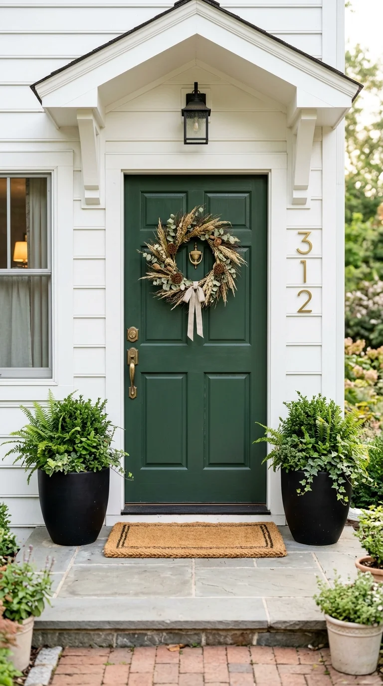 019 Painted Front Door A front door painted deep green