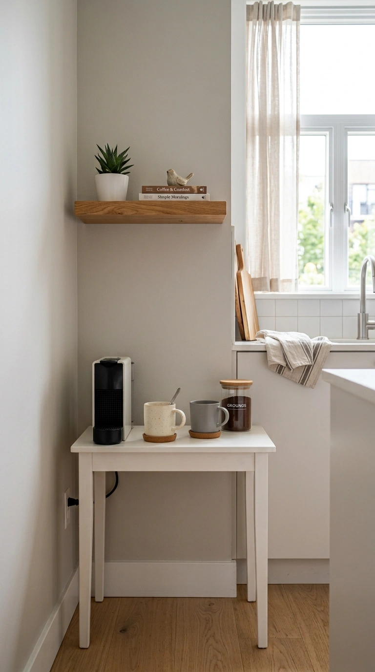 020 Compact Apartment Corner A small side table in the