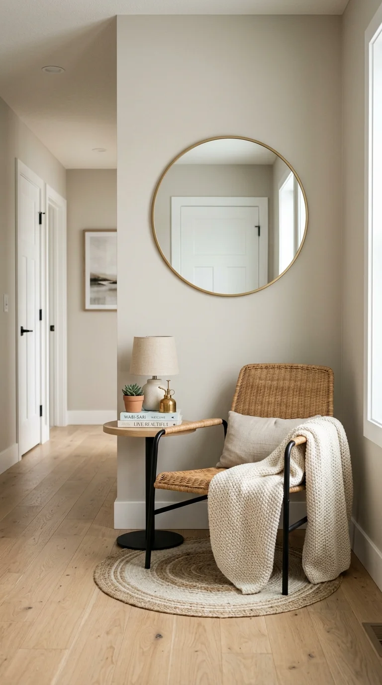 Your Tiny Hallway Deserves This Glow-Up: 20 Ideas to Try 21 020 Hallway End Chair The end of a hallway with a slim