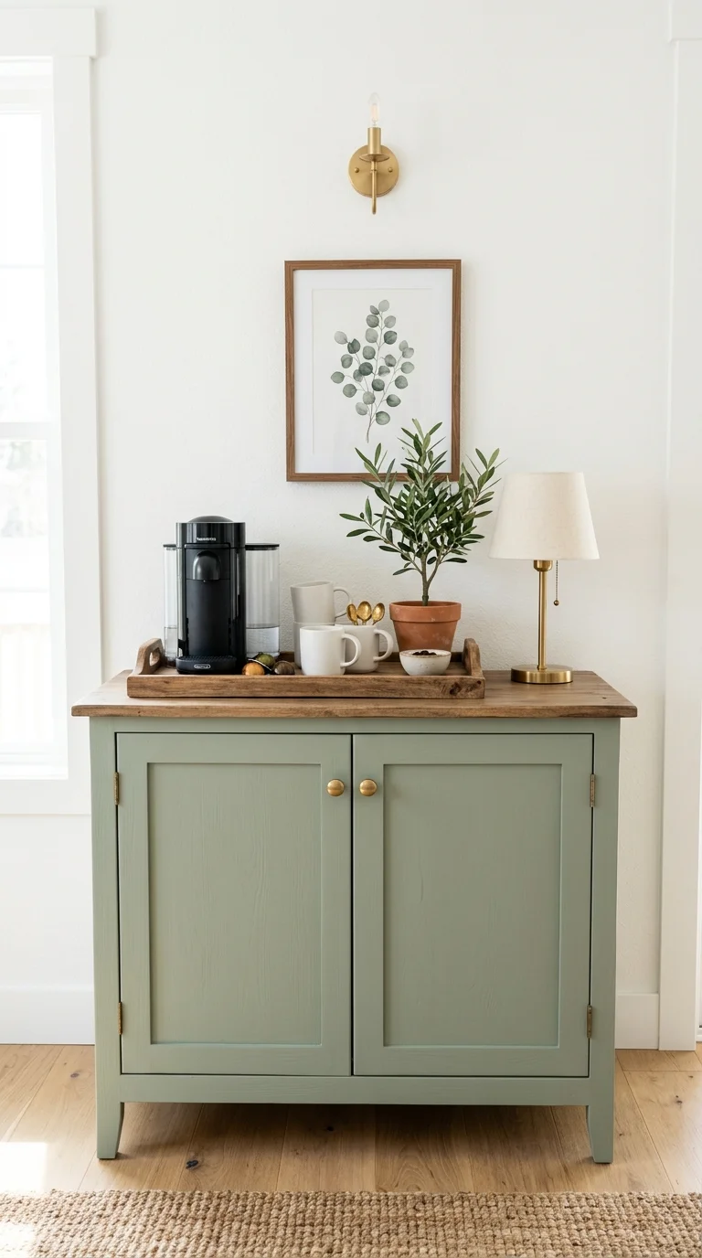 020 Painted Cabinet Color A sage green painted cabinet