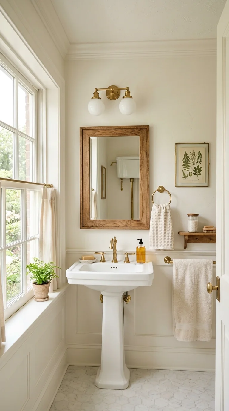 021 Classic Warm White A bathroom painted entirely in