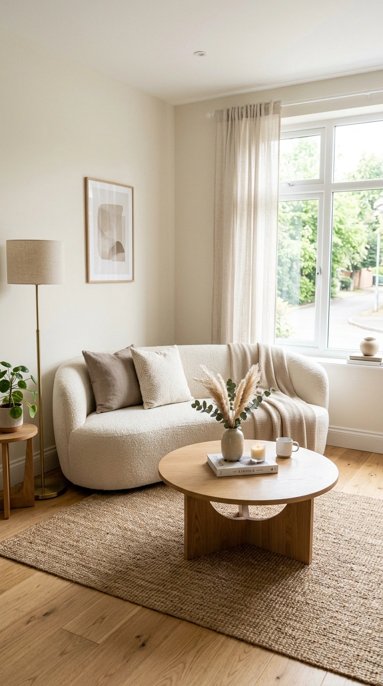 Small Living Room Layouts That Actually Work (22 Ideas) 22 021 Curved Sofa Layout A small living room with a curv 2
