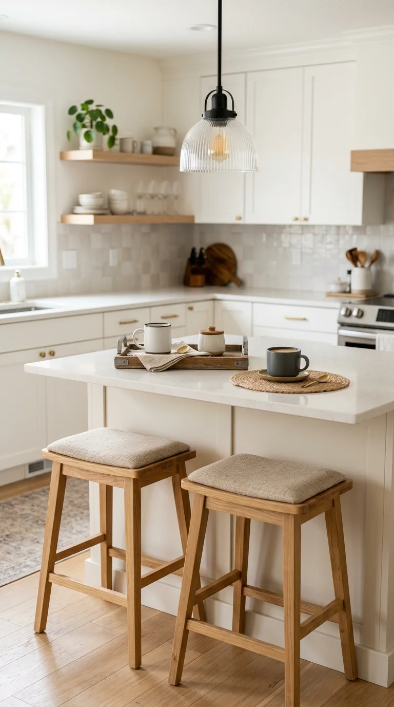 022 Bar Stool Seating A kitchen island with a coffee t