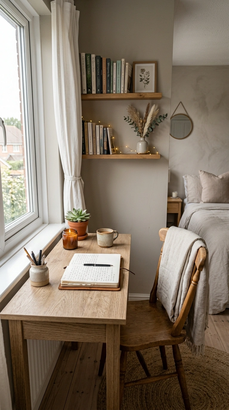 23 Cozy Bedroom Corner Ideas You'll Love 24 023 Journal Writing Nook A bedroom corner with a narro