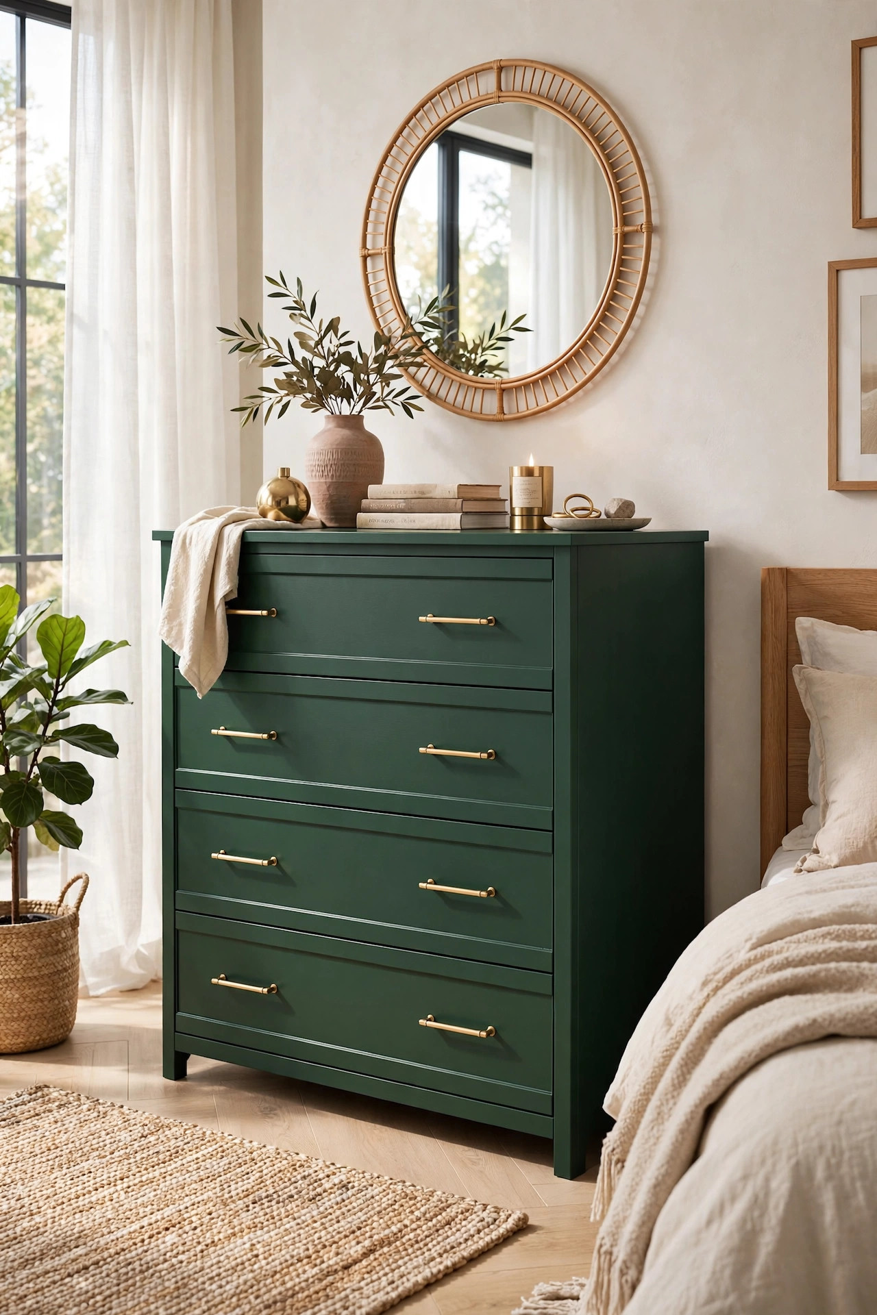 Green Malm dresser makeover