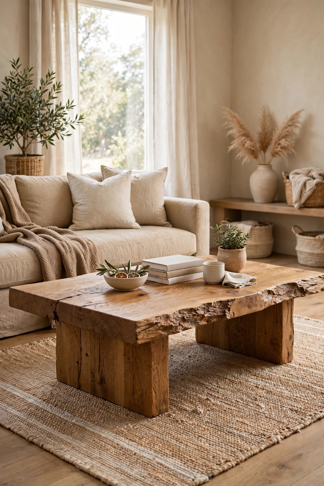 Chunky wood coffee table
