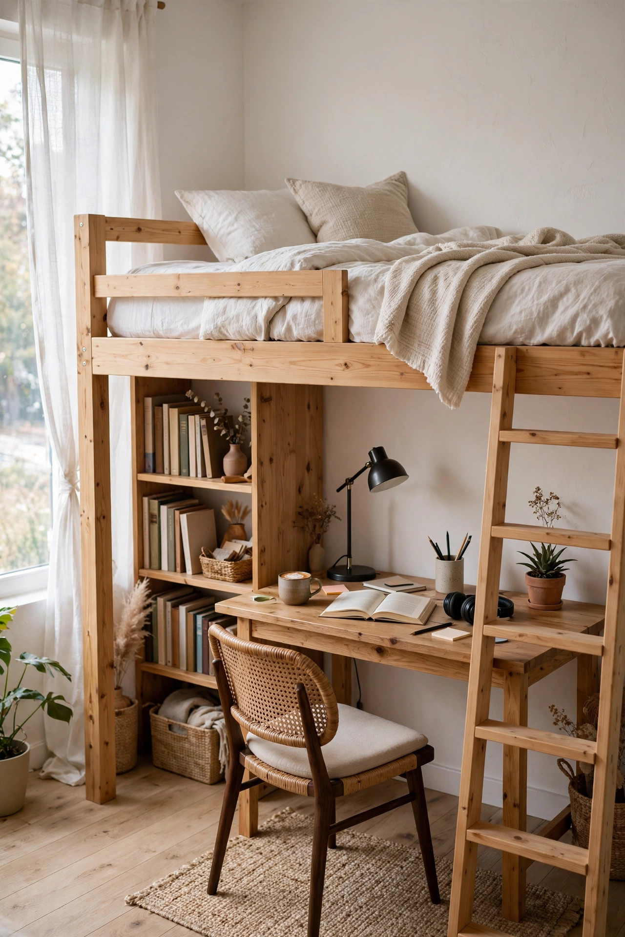 Loft Bed With a Desk Underneath