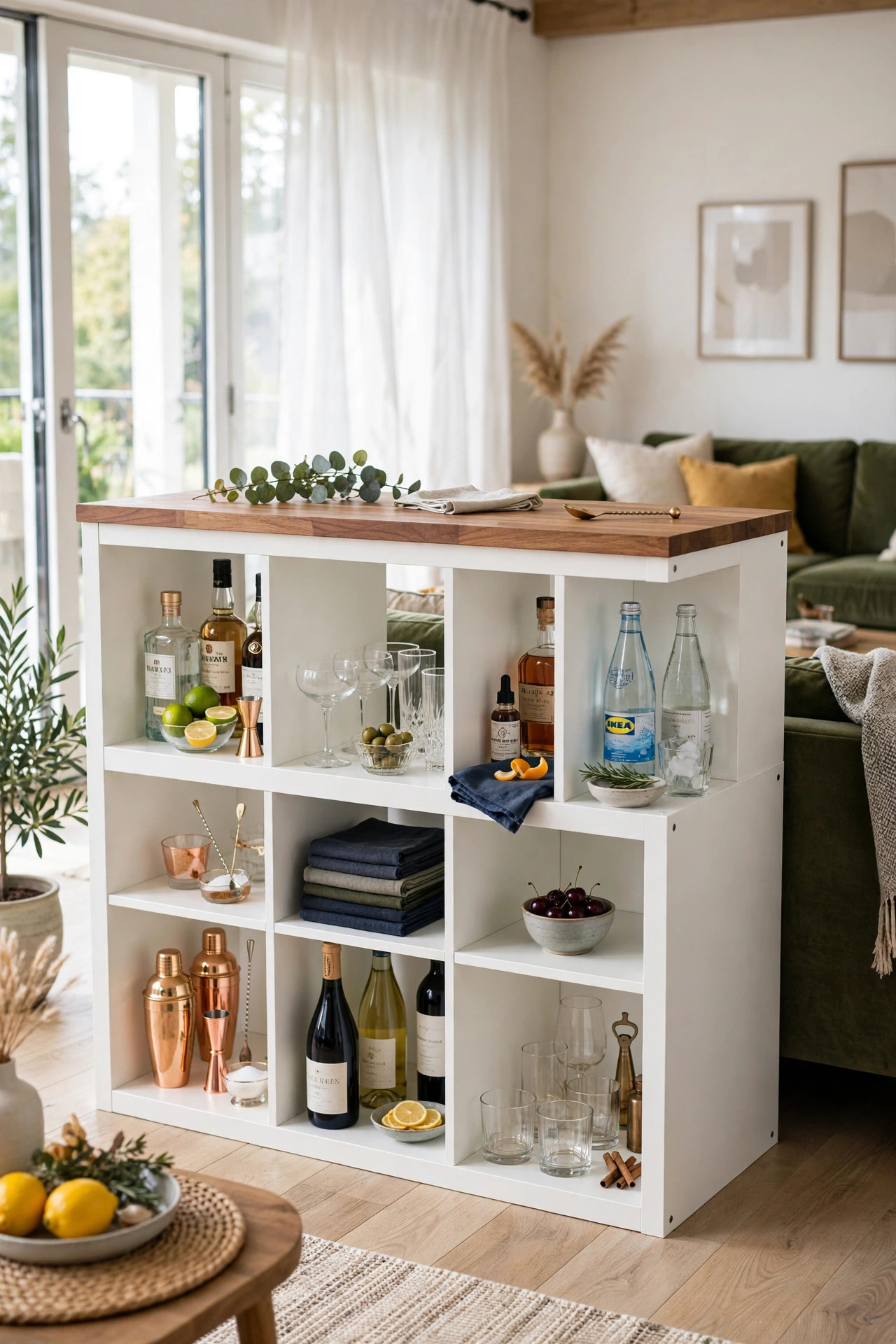 Kallax wine bar setup