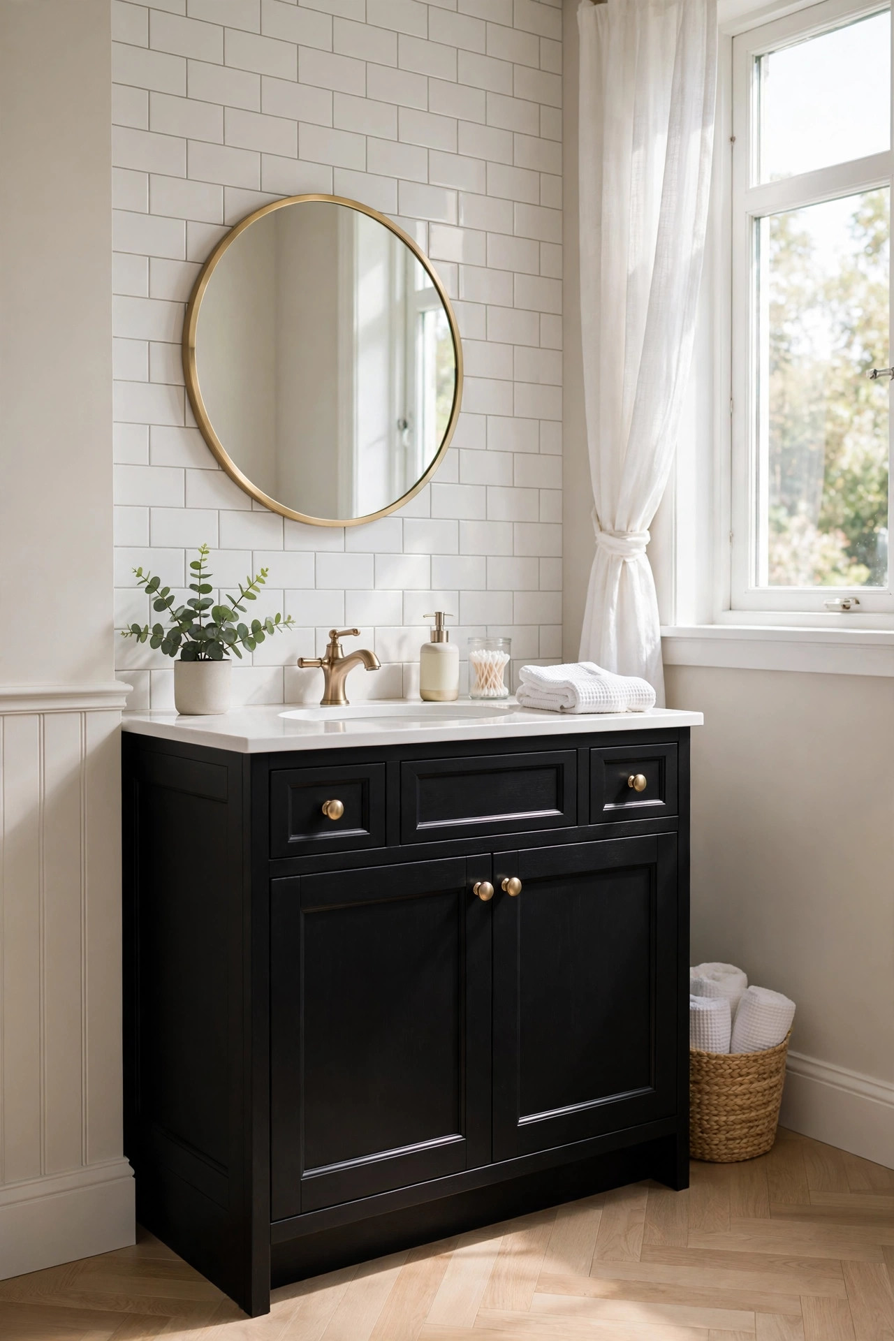 Black Vanity Cabinet