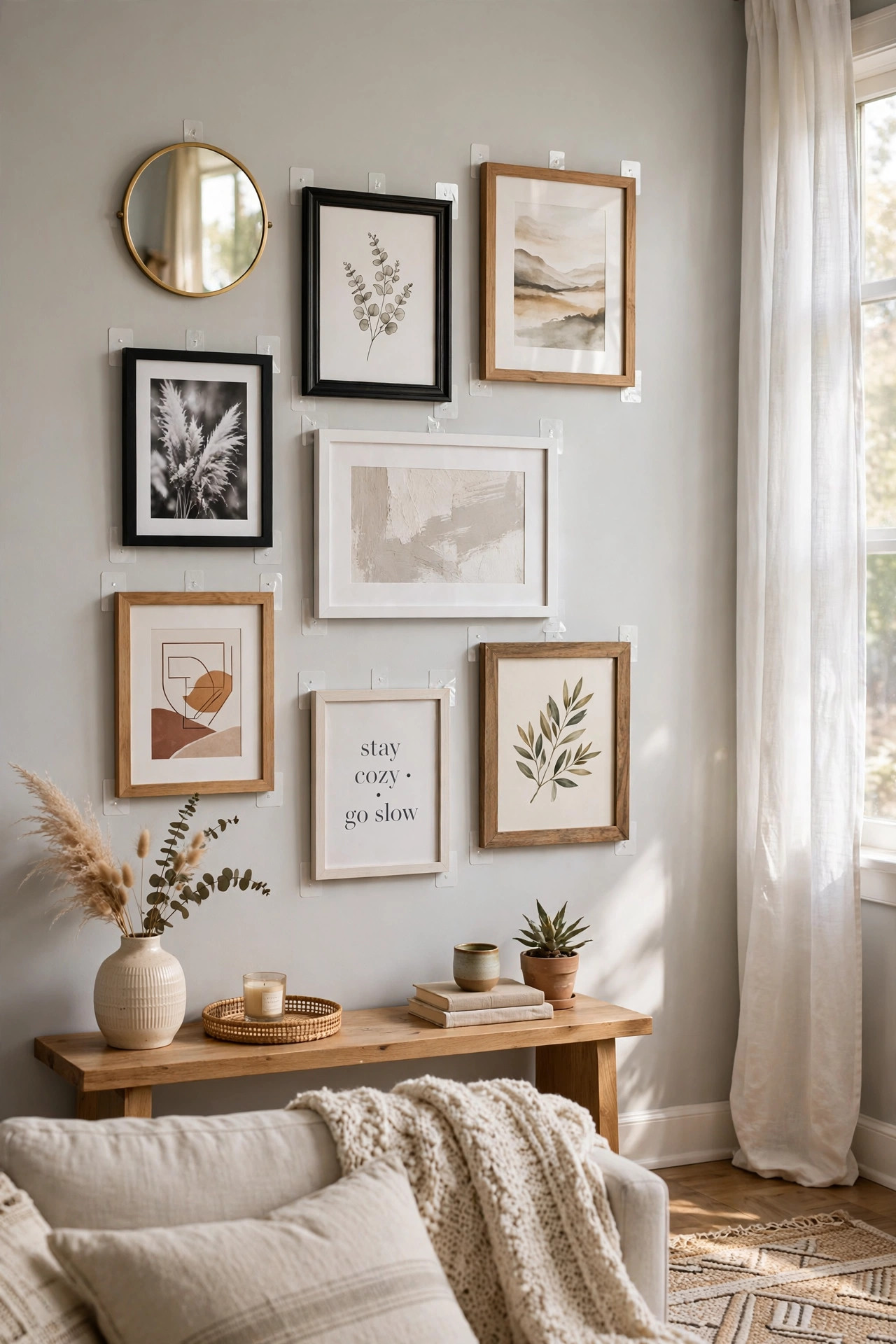 Gallery Wall With Damage-Free Hooks