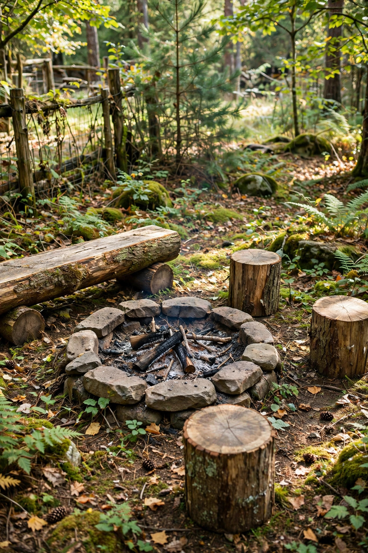 Rustic Log Seating