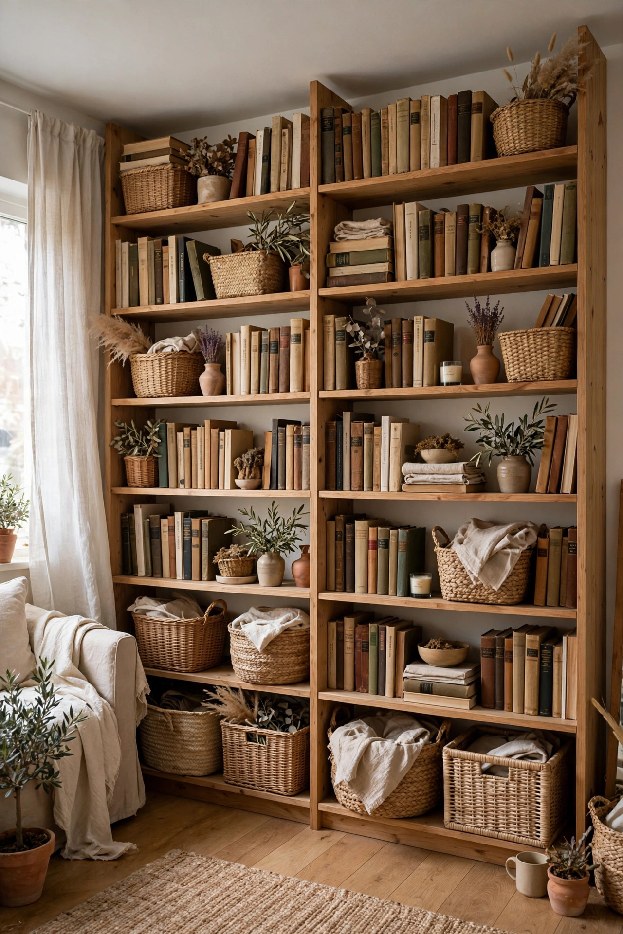 Floor to Ceiling Bookshelf Wall