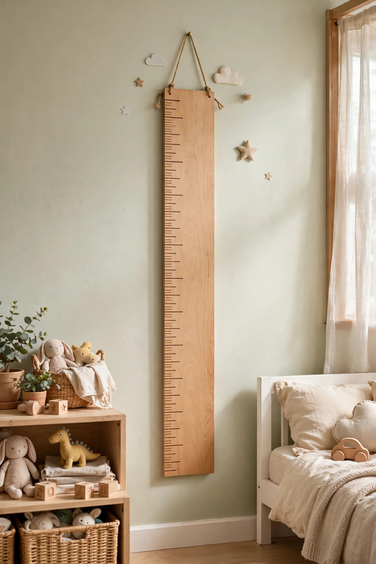 Growth chart on wall