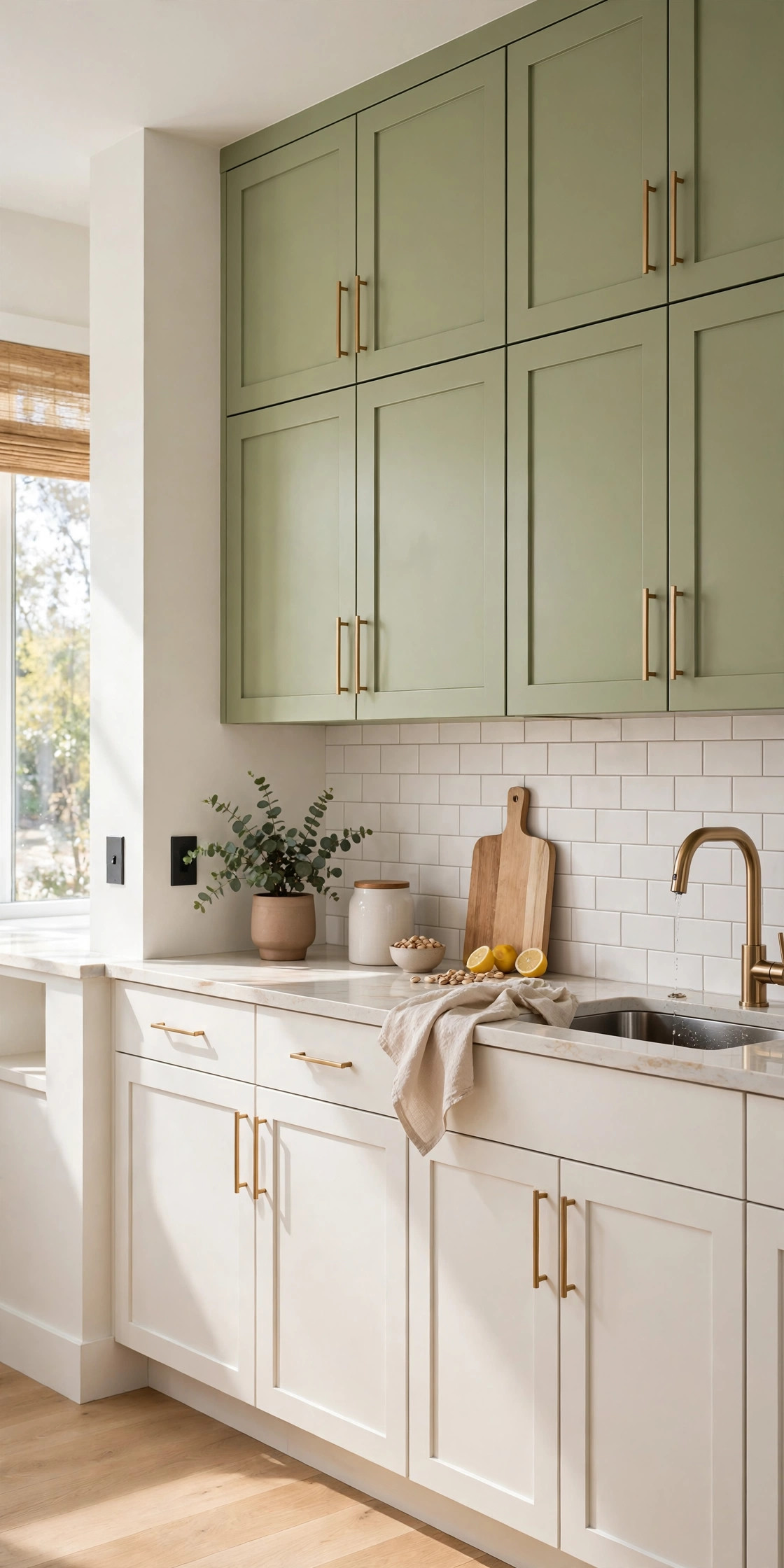 Pistachio Green Upper Cabinets