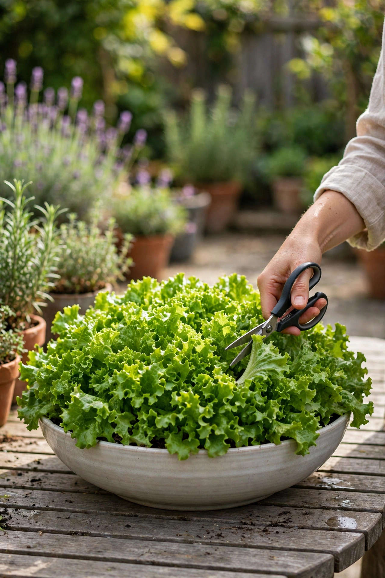 15 Container Garden Ideas for Beginners 6 Plant a Salad Bowl of Cut-and-Come-Again Lettuce