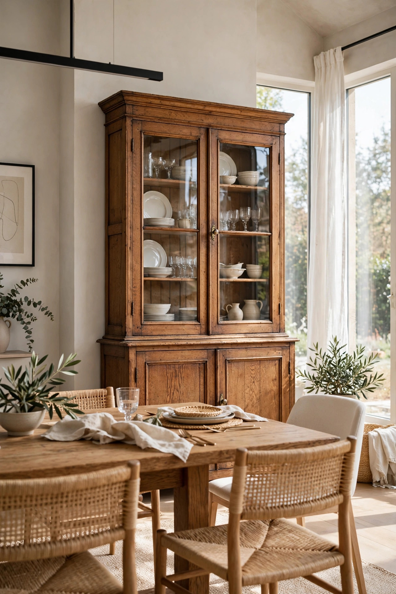 A Vintage Hutch in the Dining Room
