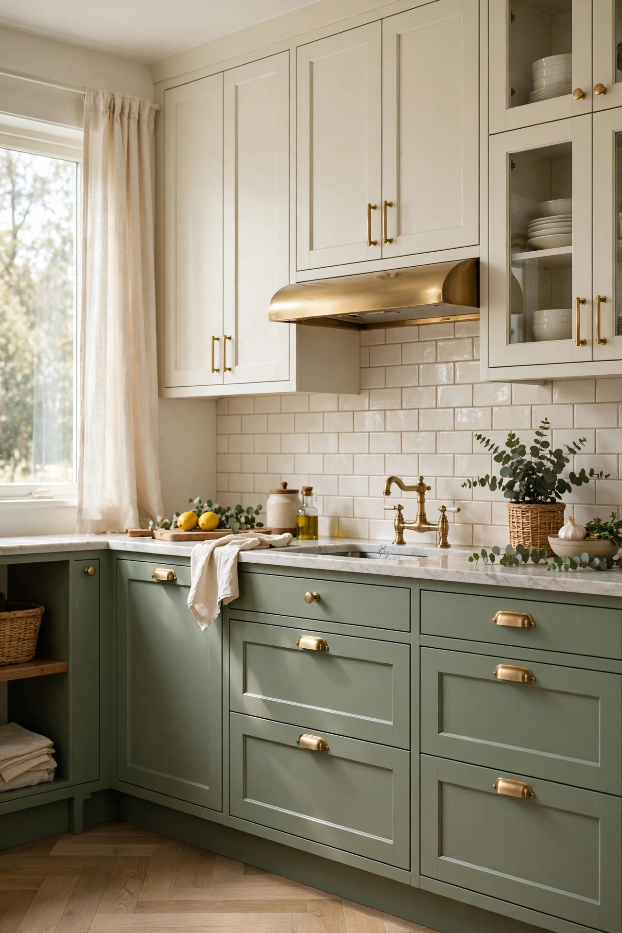 Sage Green and Cream Two-Tone