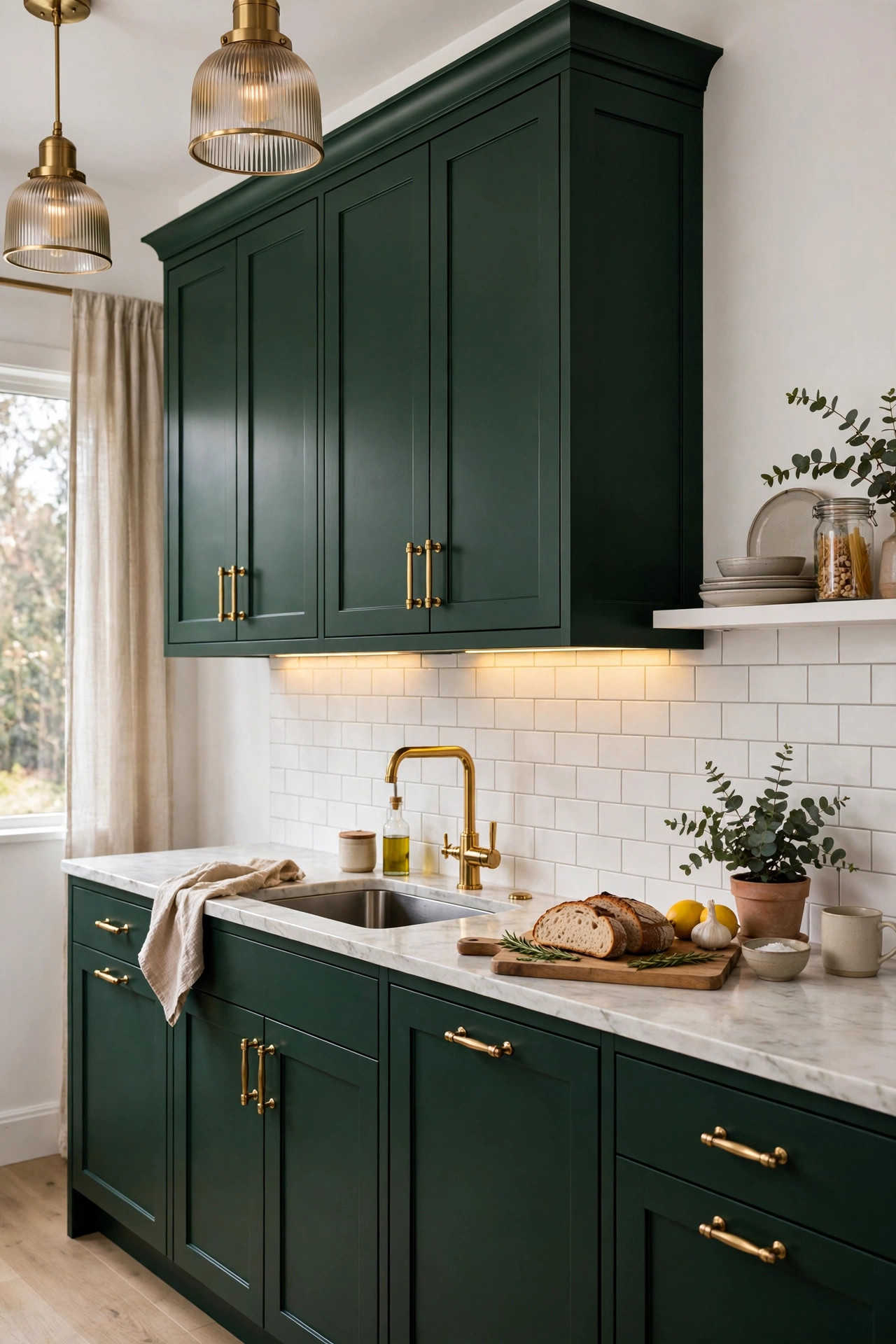 Deep Forest Green With Brass Hardware